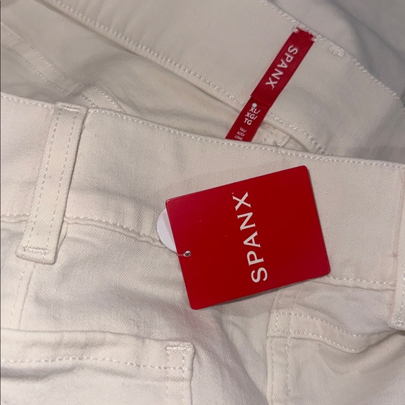NWT SPANX Cropped Wide Leg Jeans in Ecru Wash Pull On XL - Picture 9 of 10